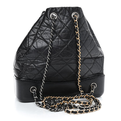 Chanel Aged Calfskin Quilted Small Gabrielle Backpack Black 3 of 9