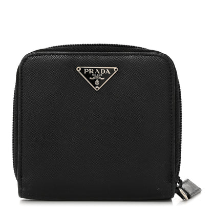 Prada Saffiano Metal Compact Wallet Black 1 of 12