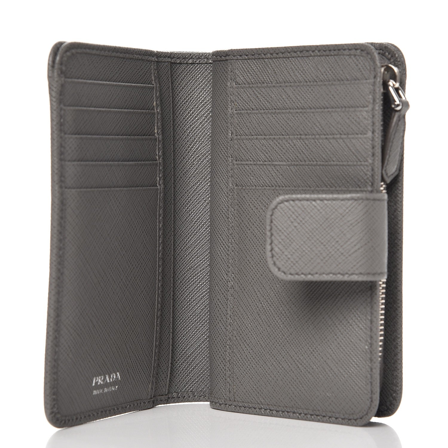 Prada Saffiano Metal Compact Wallet Marmo 5 of 8
