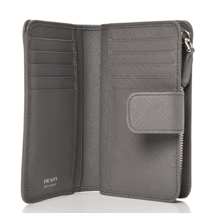 Prada Saffiano Metal Compact Wallet Marmo 5 of 8