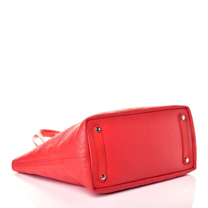 Christian Dior Coated Canvas Cannage Panarea Shopping Tote Red 6 of 17