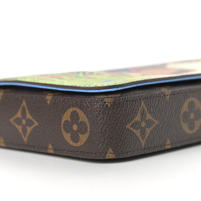 Louis Vuitton Monogram 2021 Christmas Animation China Wall Pochette Felicie Chain Wallet Myosotis Blue 8 of 9
