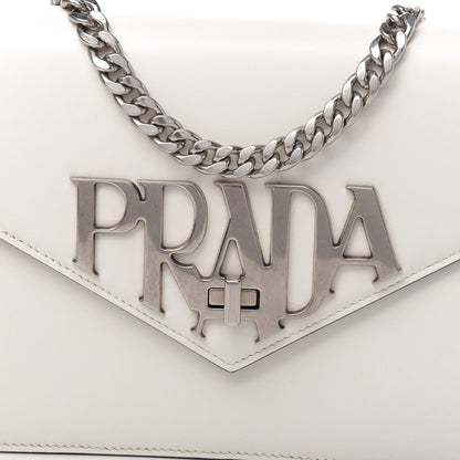 Prada Spazzolato Logo Envelope Shoulder Bag White 9 of 9