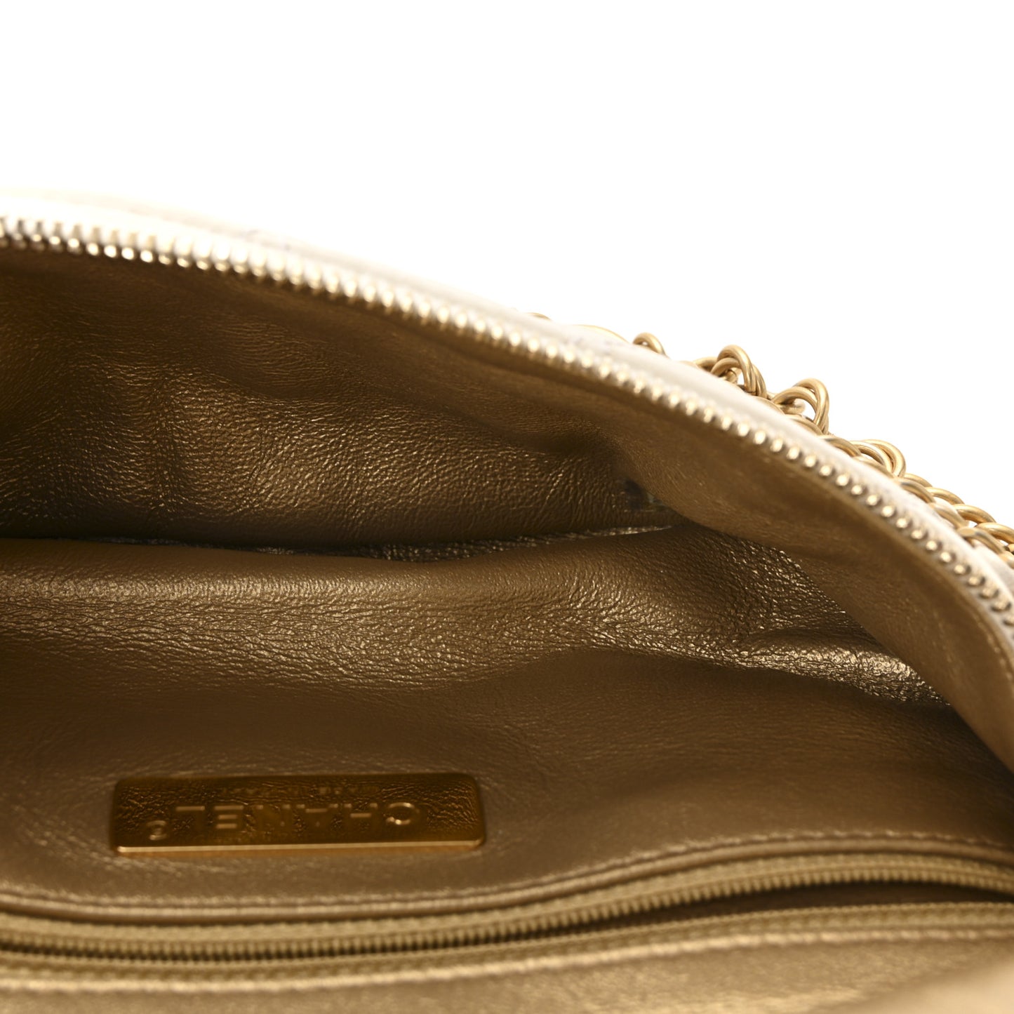 Lambskin Quilted All About Chains Waist Belt Bag White