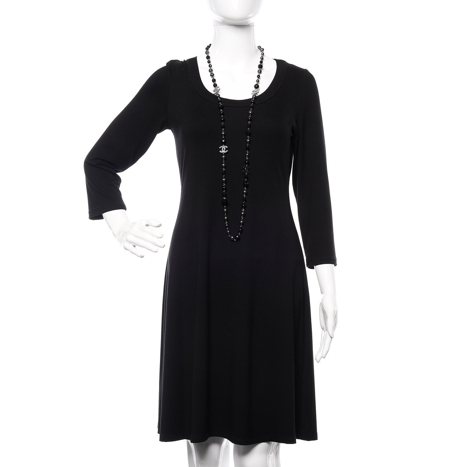 Chanel Pearl Beaded CC Long Necklace Black 2 of 6