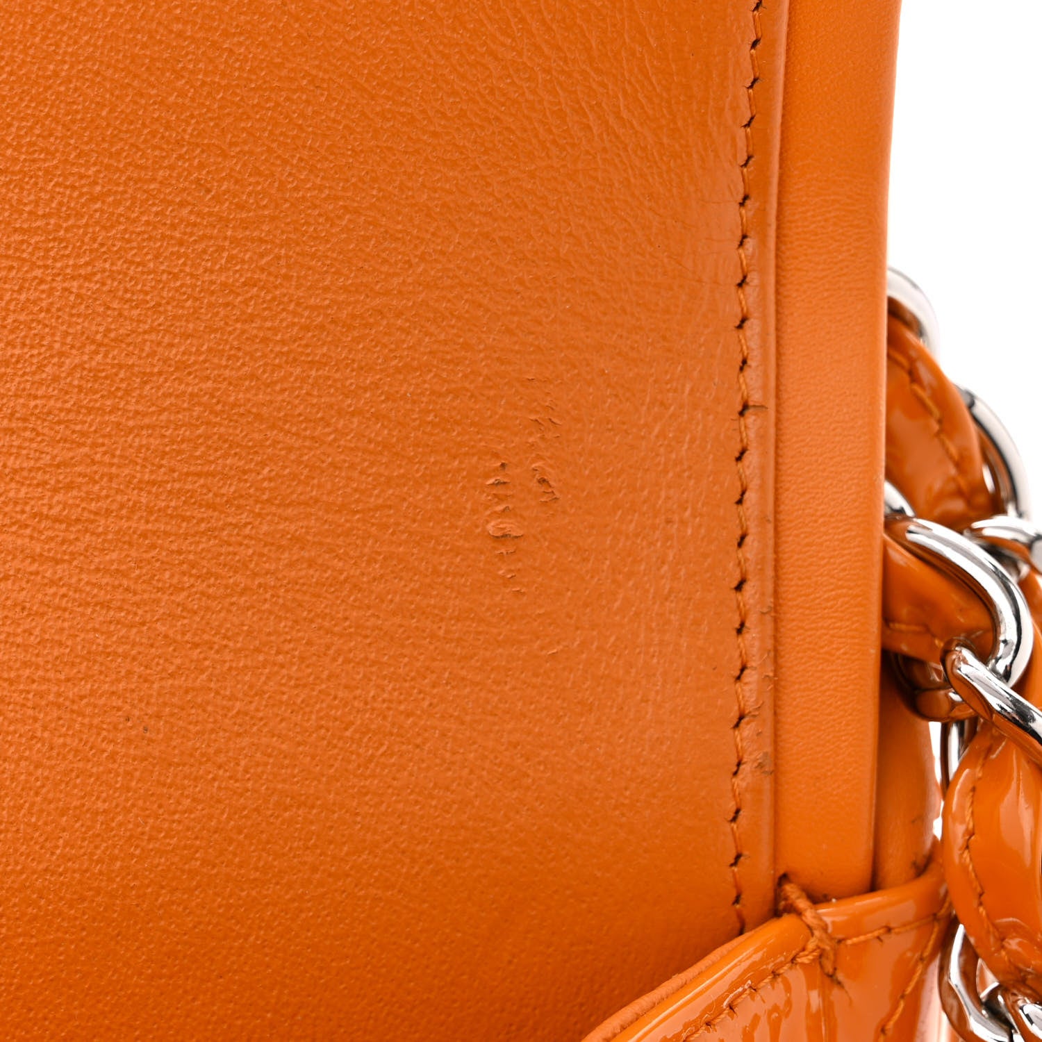 Chanel Patent Quilted Jumbo Double Flap Orange 11 of 16