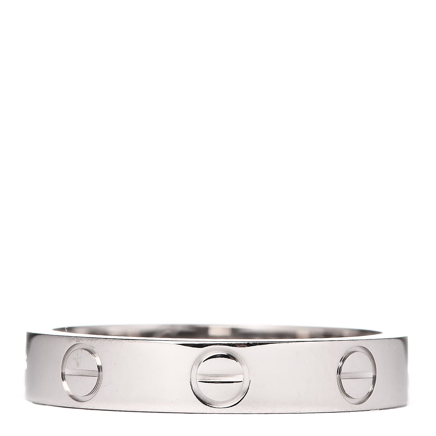 Cartier 18K White Gold 3.5mm LOVE Wedding Band Ring 53 6.25 3 of 4