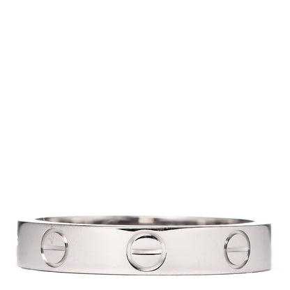 Cartier 18K White Gold 3.5mm LOVE Wedding Band Ring 53 6.25 3 of 4
