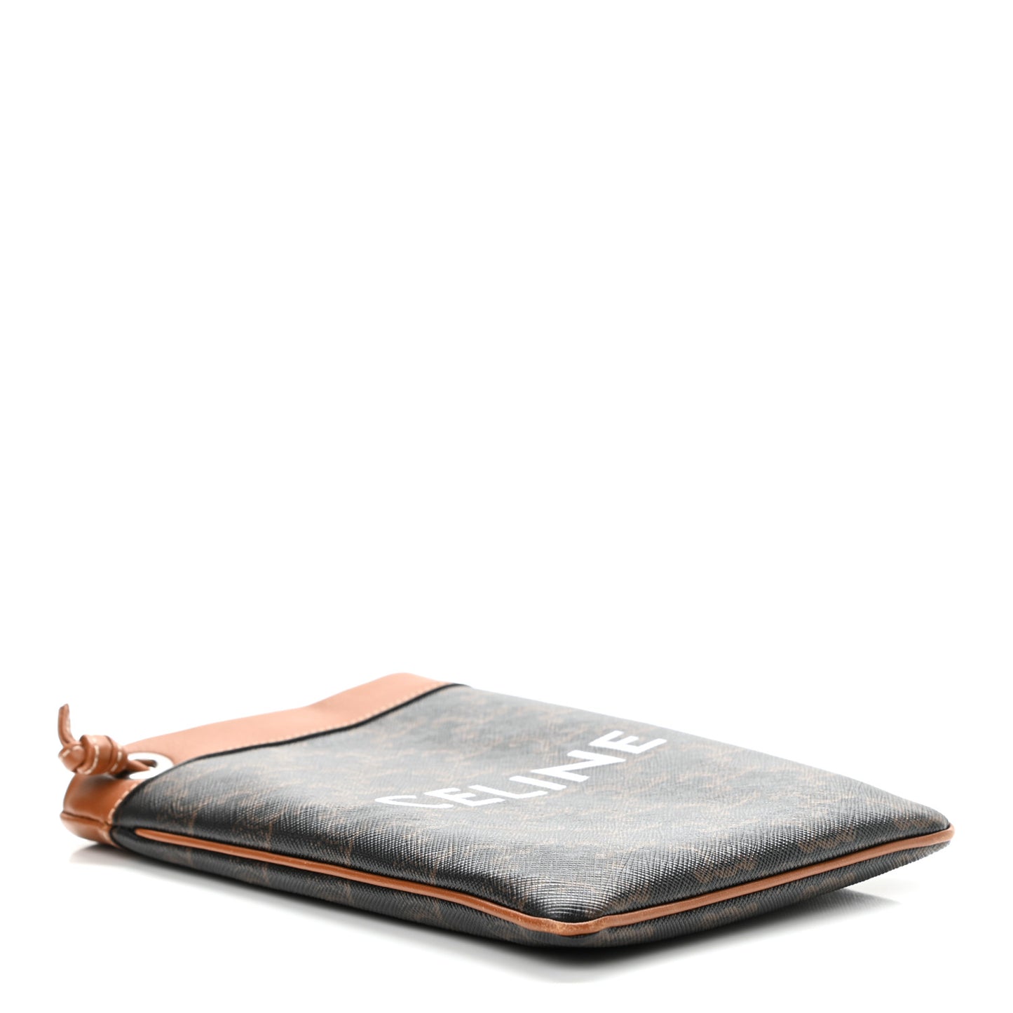Triomphe Canvas Calfskin Mini Poche Bag Tan