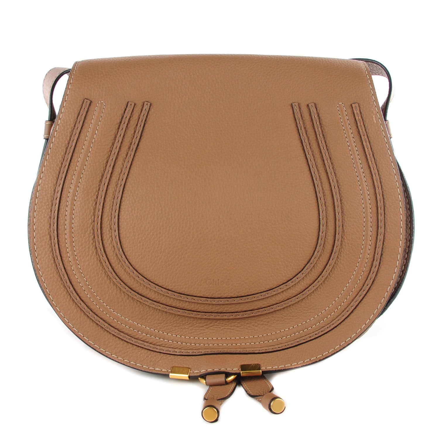 Chloe Calfskin Medium Marcie Round Crossbody Bag Nut 1 of 11