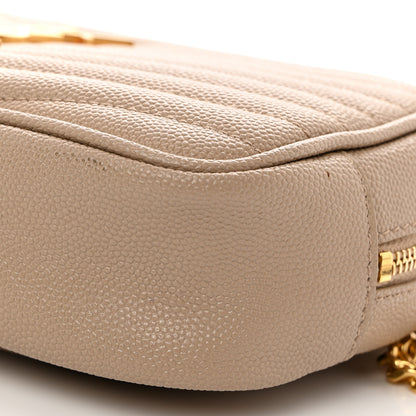 Saint Laurent Grain De Poudre Matelasse Monogram Mini Lou Camera Bag Dark Beige 10 of 10
