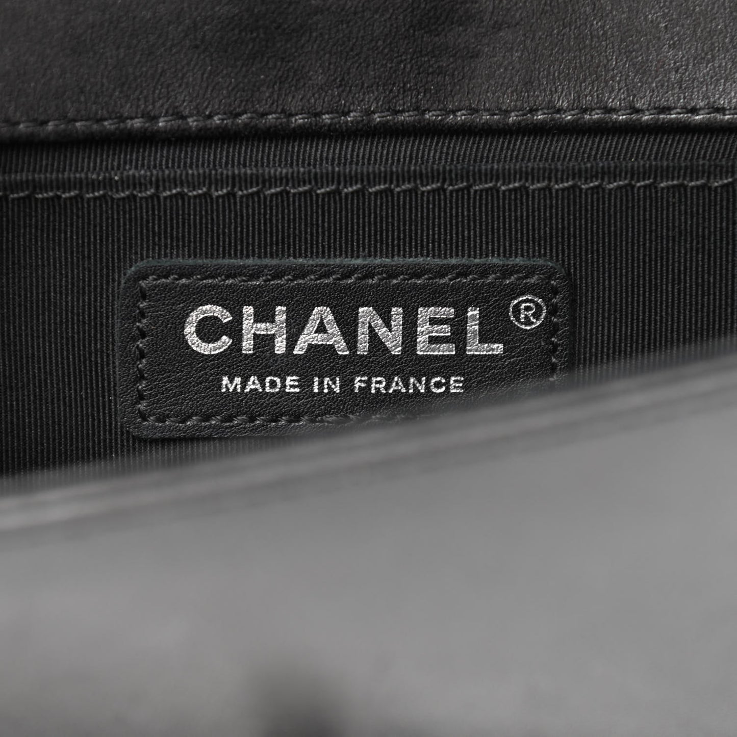 Lambskin Glass Pearl Embroidered Small Boy Flap Black