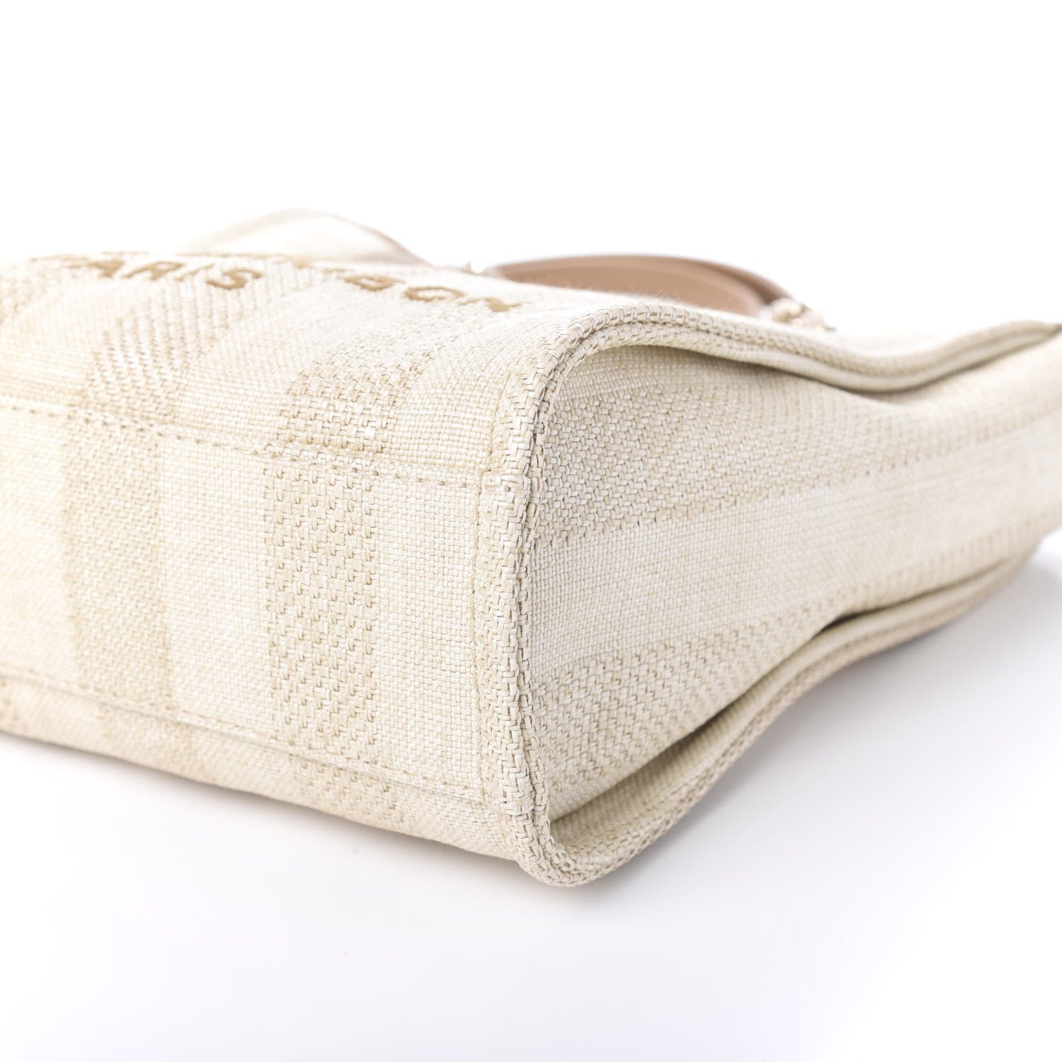 Chanel Straw Raffia Calfskin Striped Mini Deauville Tote Beige 7 of 10