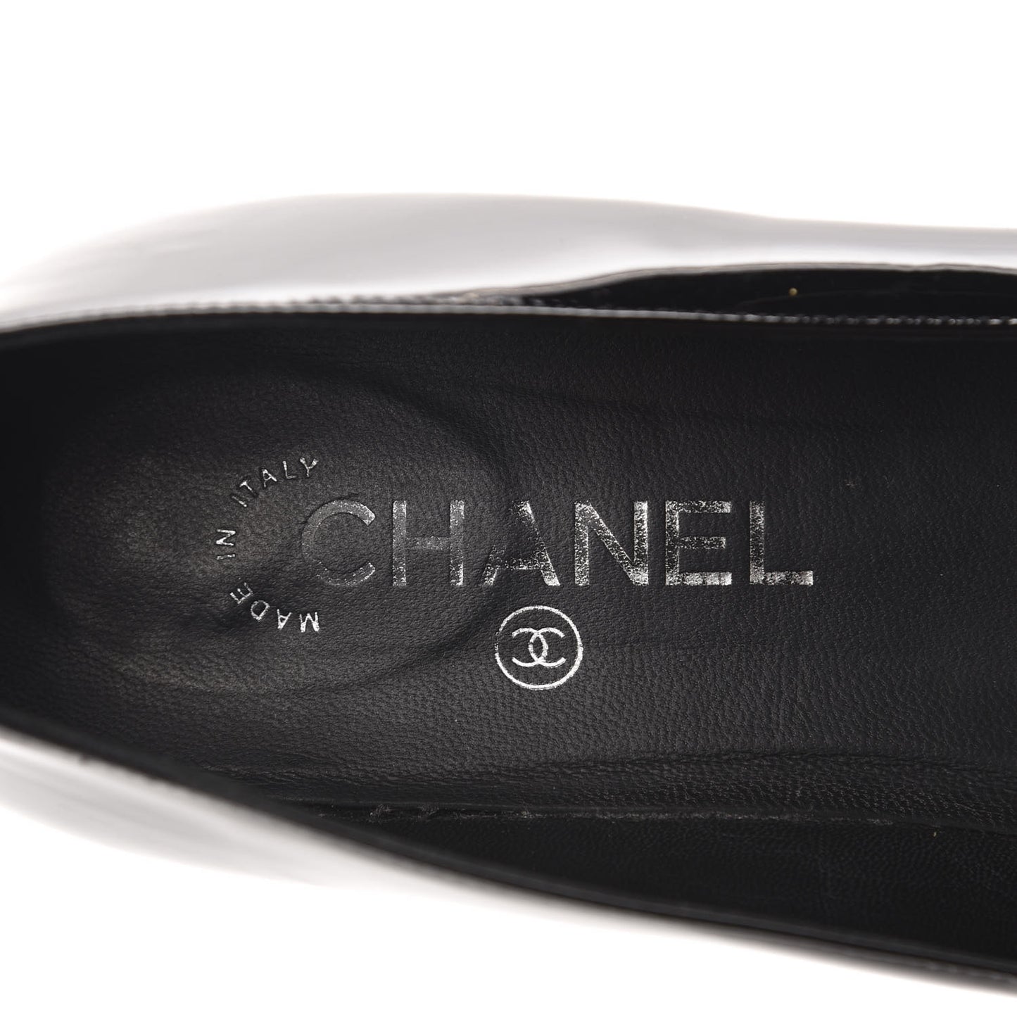 Patent Calfskin Pearl CC Loafers 40.5 Black