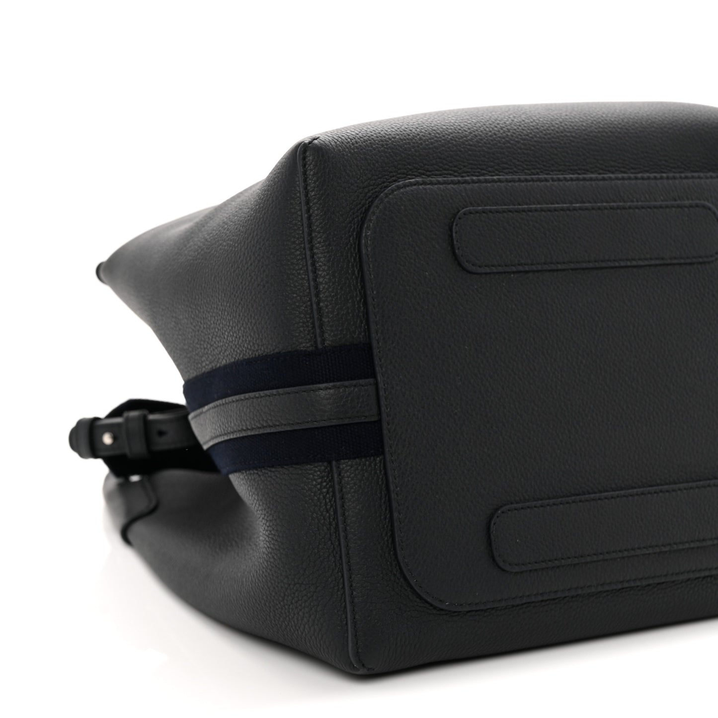 Grained Calfskin Large Bale Bag Navy Blue