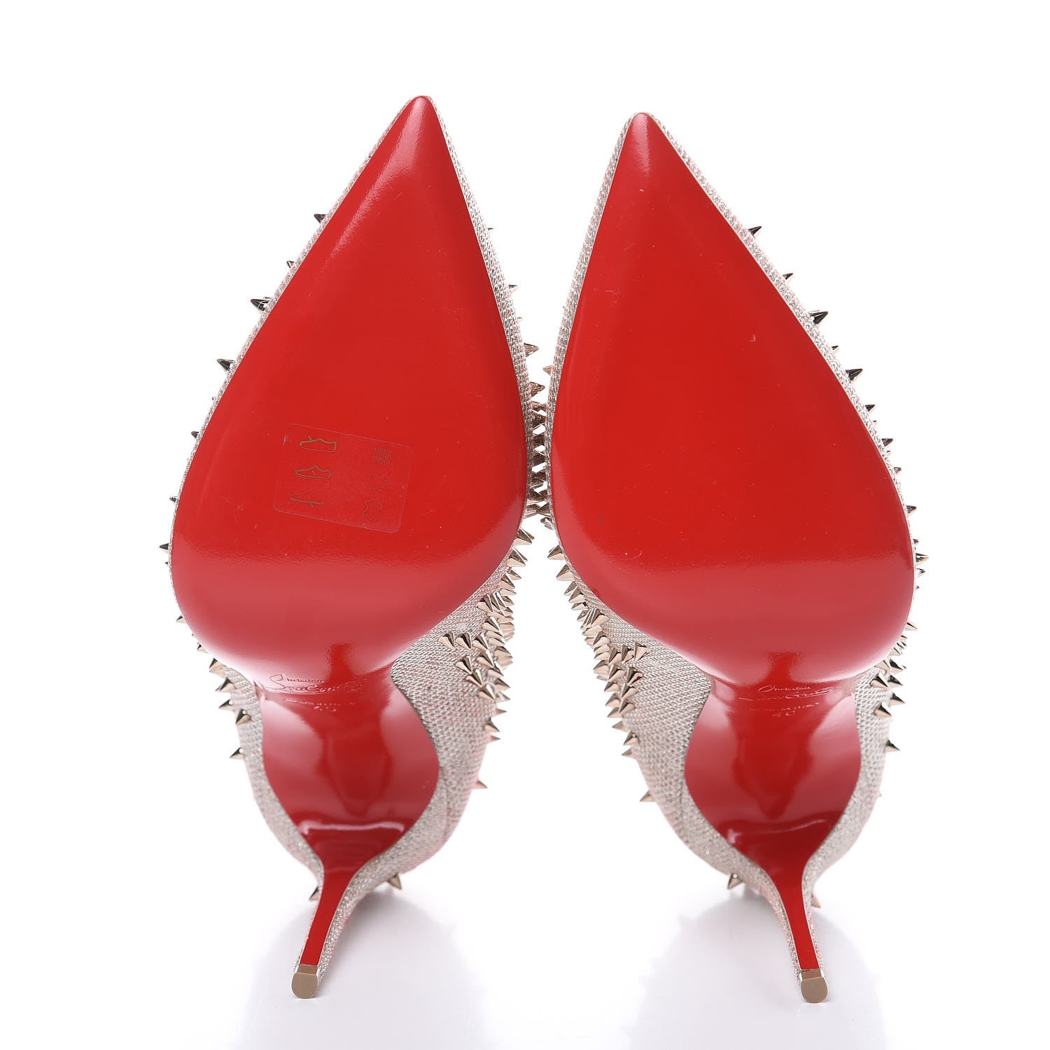 Christian Louboutin Glitter Studded Escarpic 100 Pumps 40 Colombe Metal 5 of 9