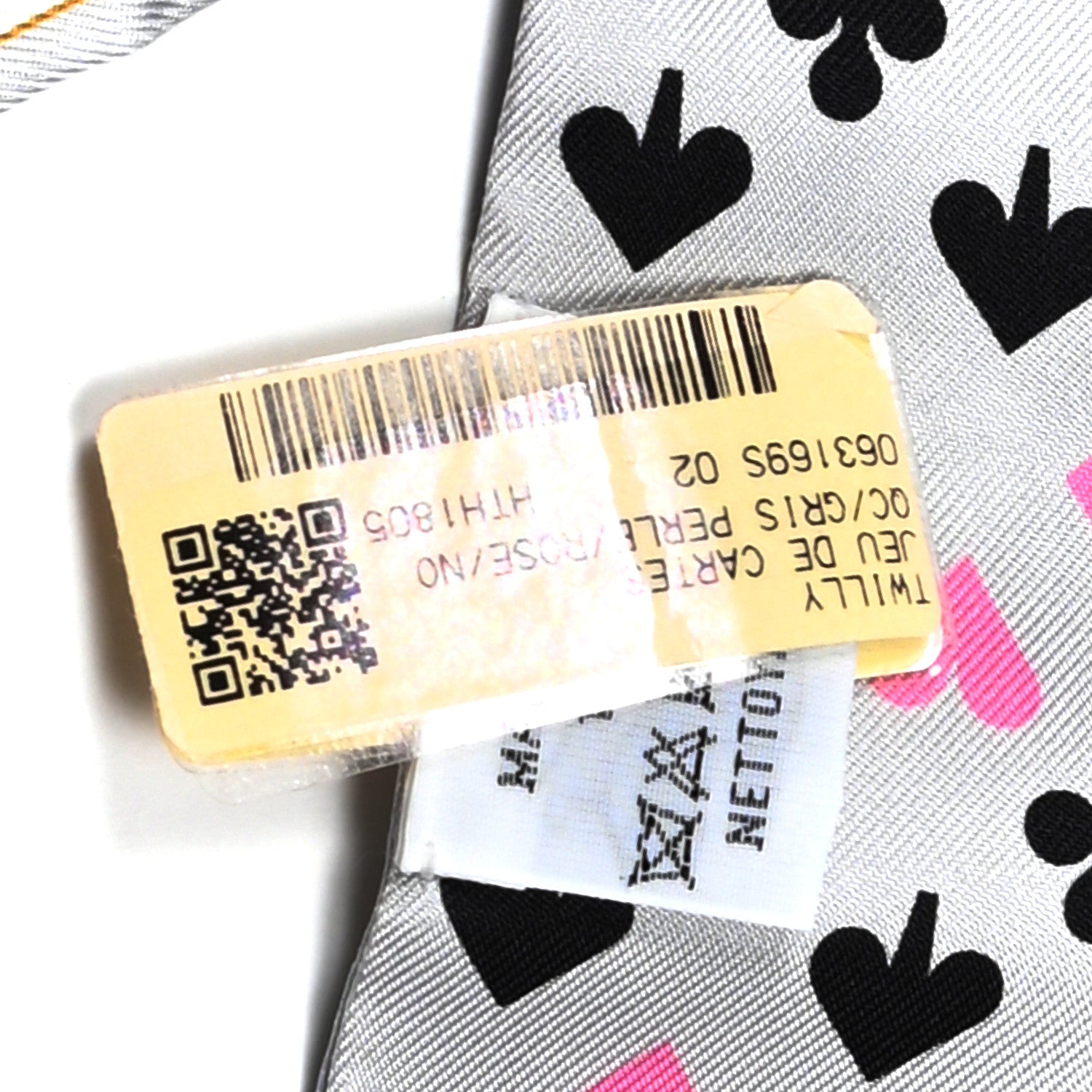 Hermes Silk Jeu de Cartes Twilly Gris Perle Rose Black 4 of 4