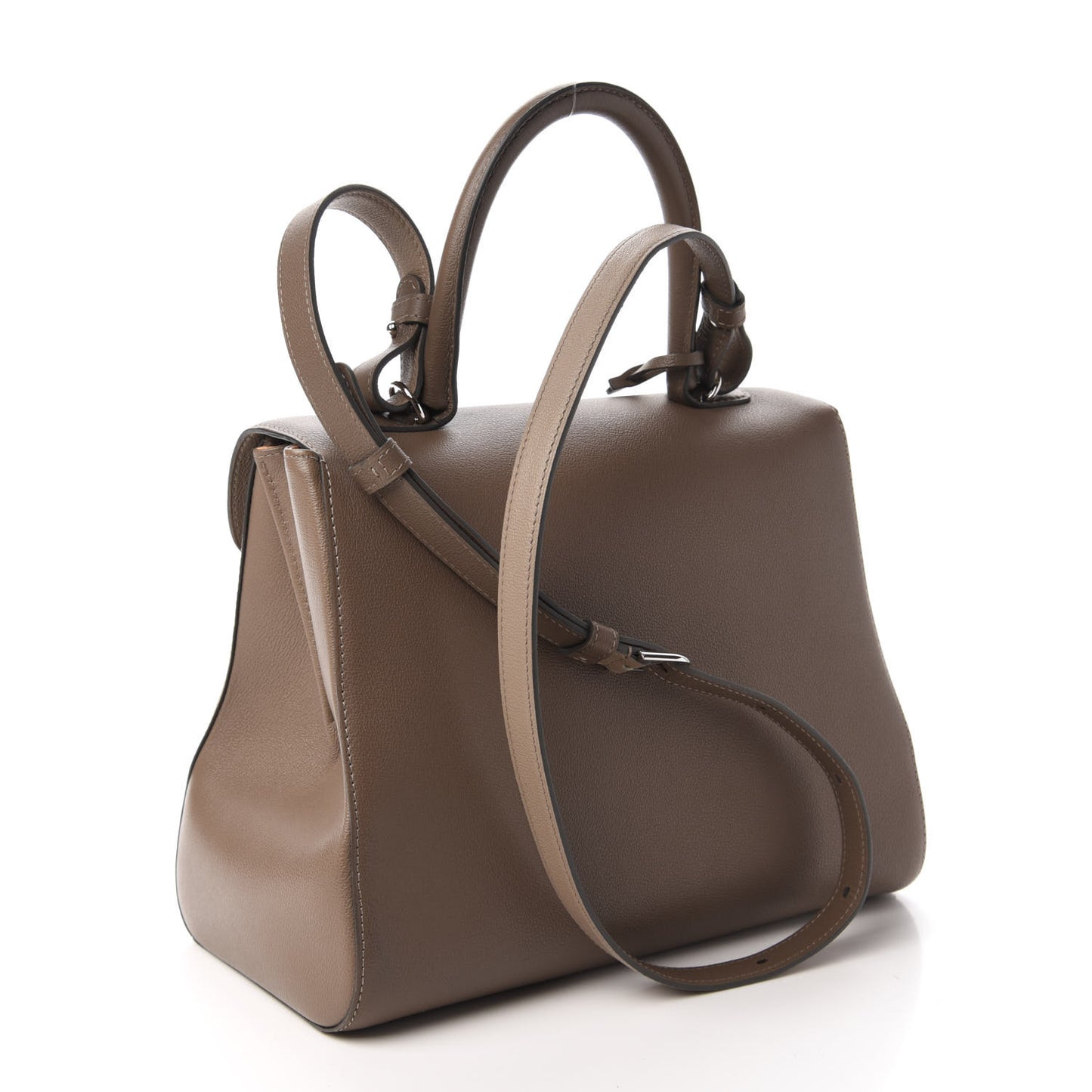 Grained Calfskin MM Brillant Satchel Camaieux Tourterelle