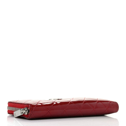 Chanel Patent Quilted Brilliant Zip Around Wallet Red 4 of 11