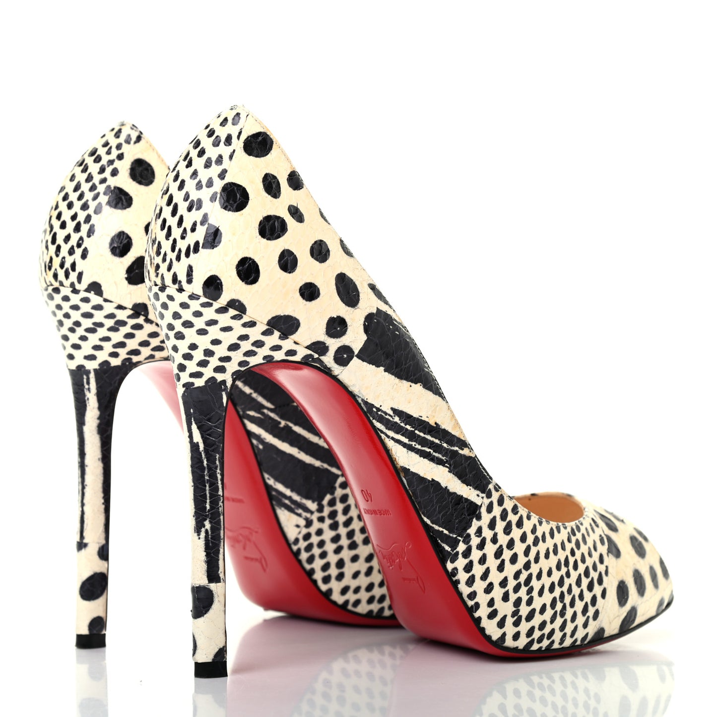 Snakeskin Watersnake Printed Nappa Pumps 40