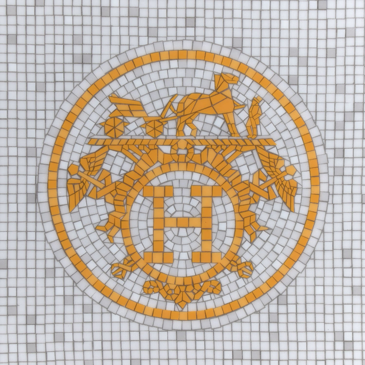 Hermes Porcelain Mosaique au 24 Square Plate 2 of 5