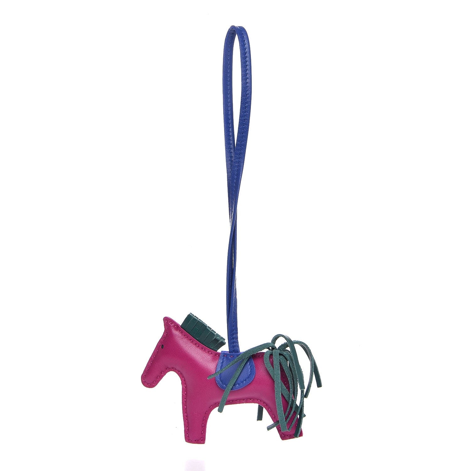 Hermes Milo Lambskin Grigri Rodeo Horse Bag Charm PM Rose Pourpre Bleu Electrique Malachite 1 of 5