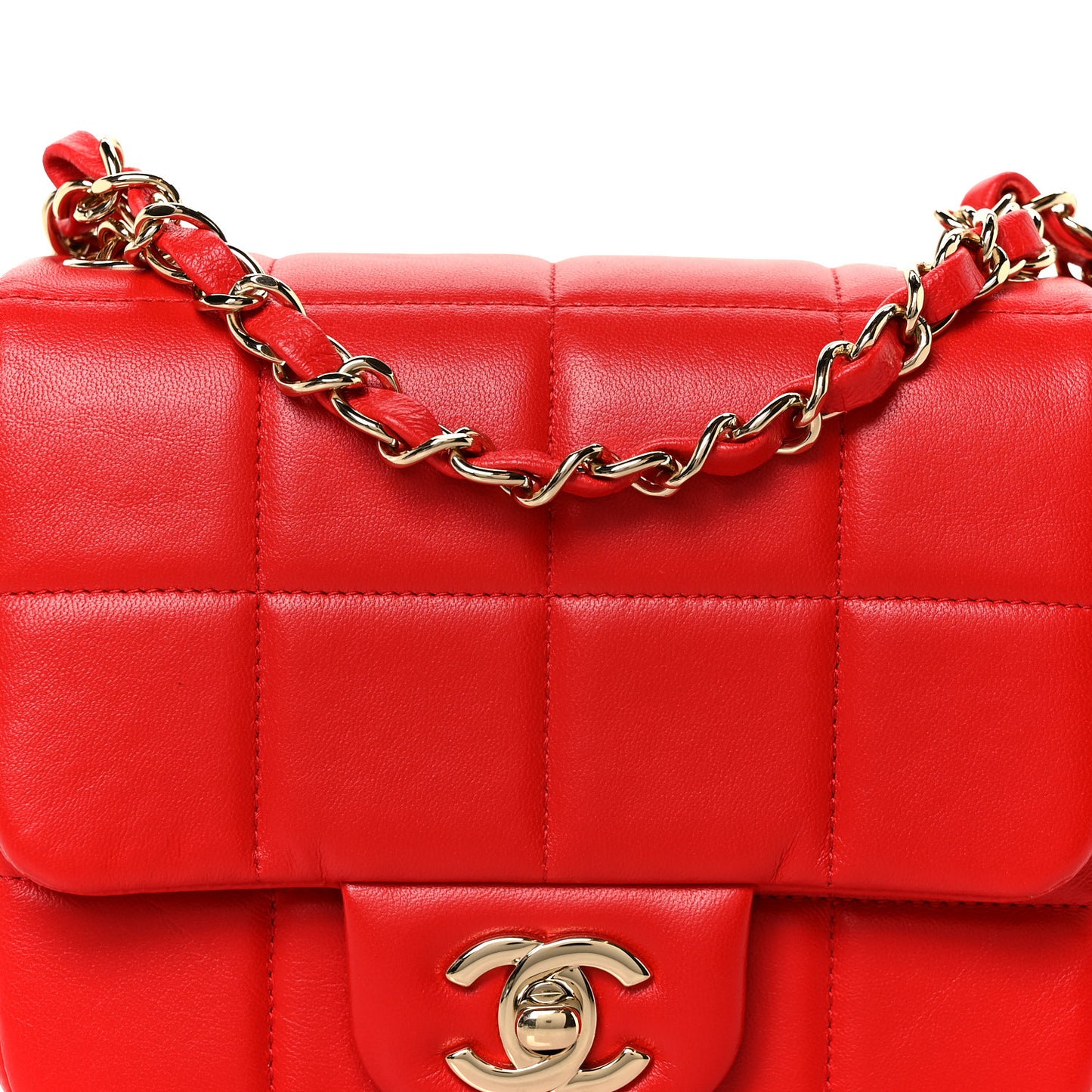 Lambskin Resin Crystal Square Quilted Monacoco Mini Flap Rogue