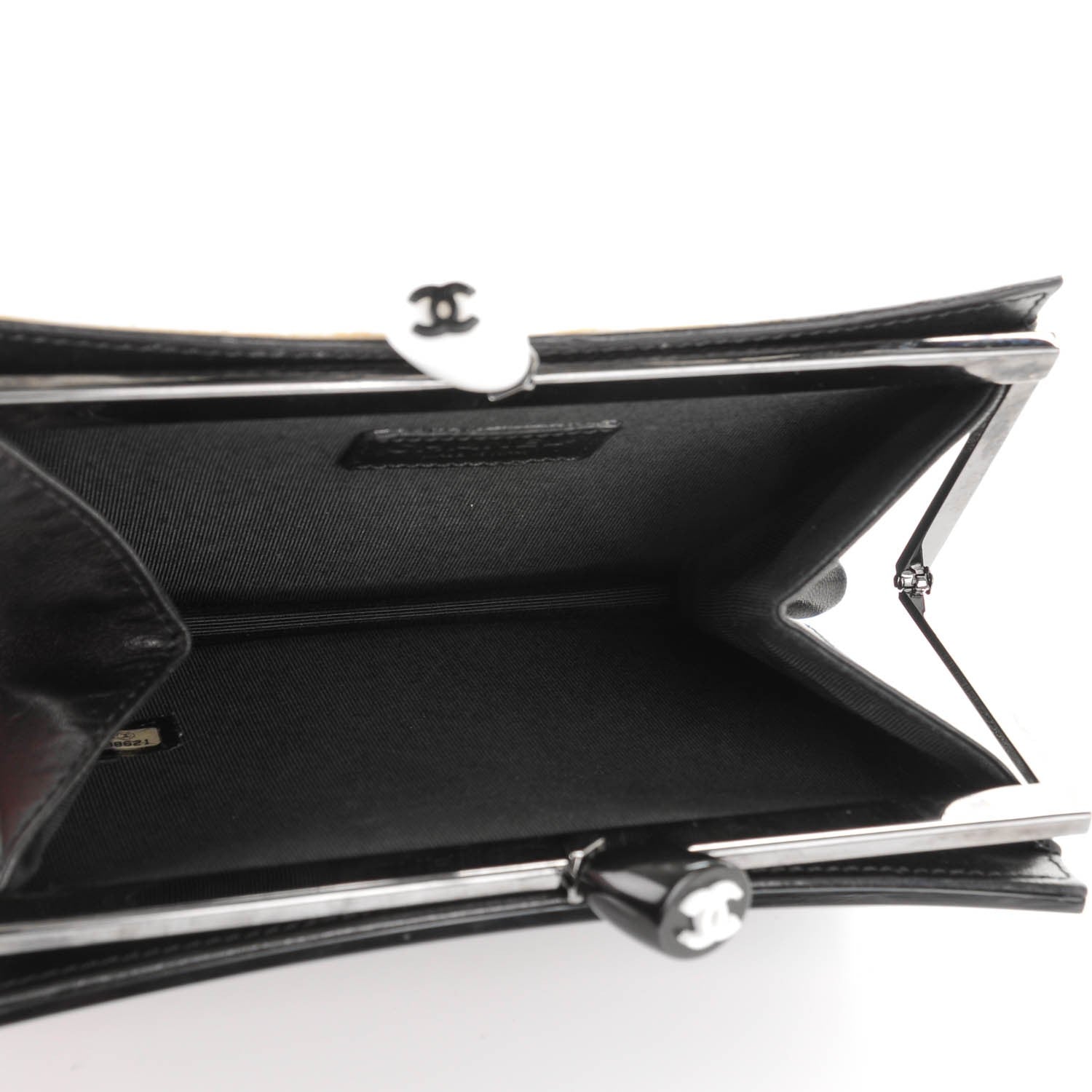 Chanel Acrylic Frame Clutch Black White 5 of 7