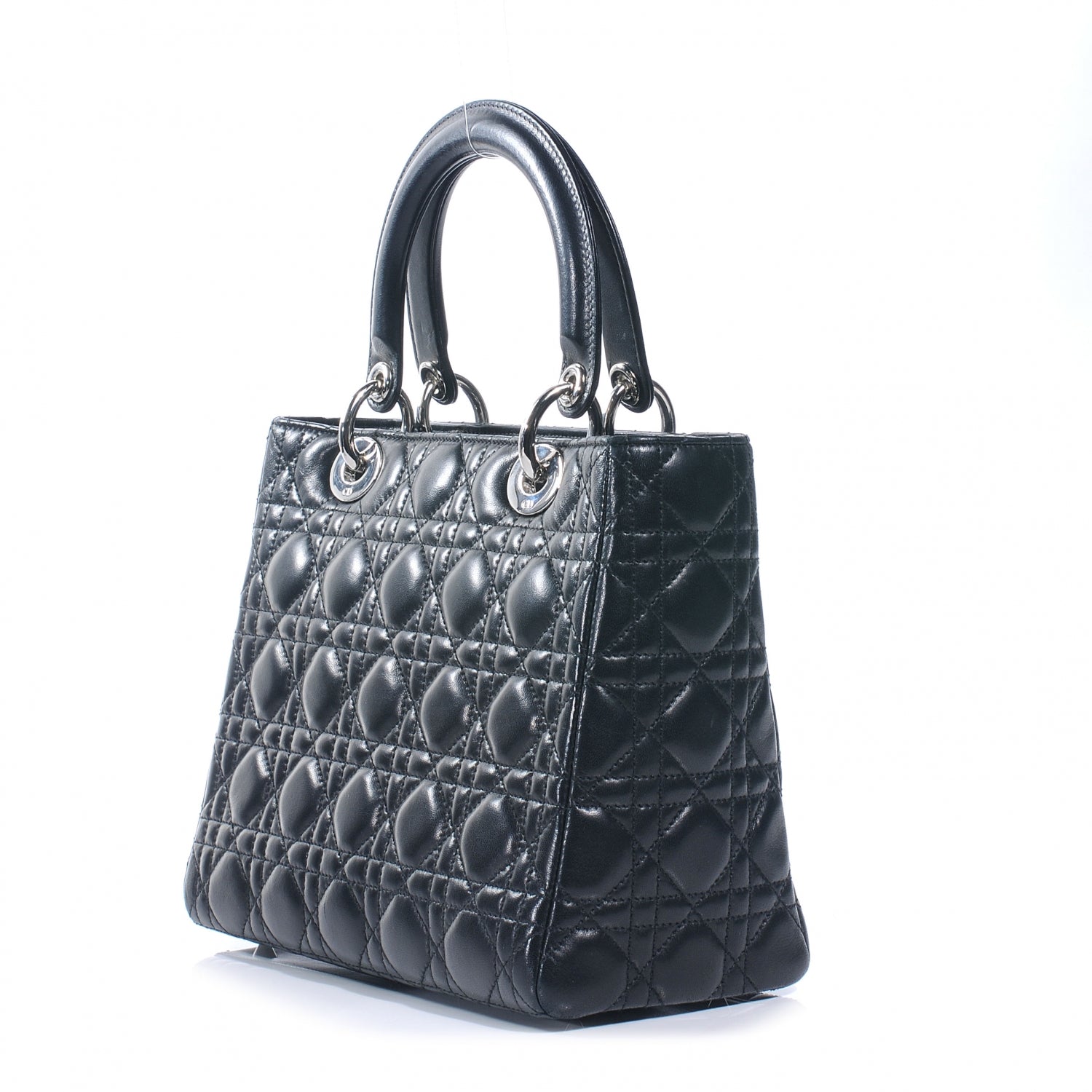 Christian Dior Lambskin Cannage Medium Lady Dior Black 8 of 9
