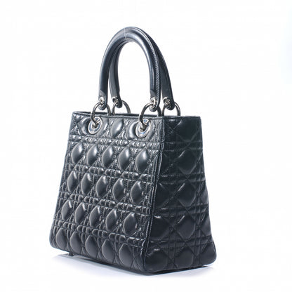 Christian Dior Lambskin Cannage Medium Lady Dior Black 8 of 9
