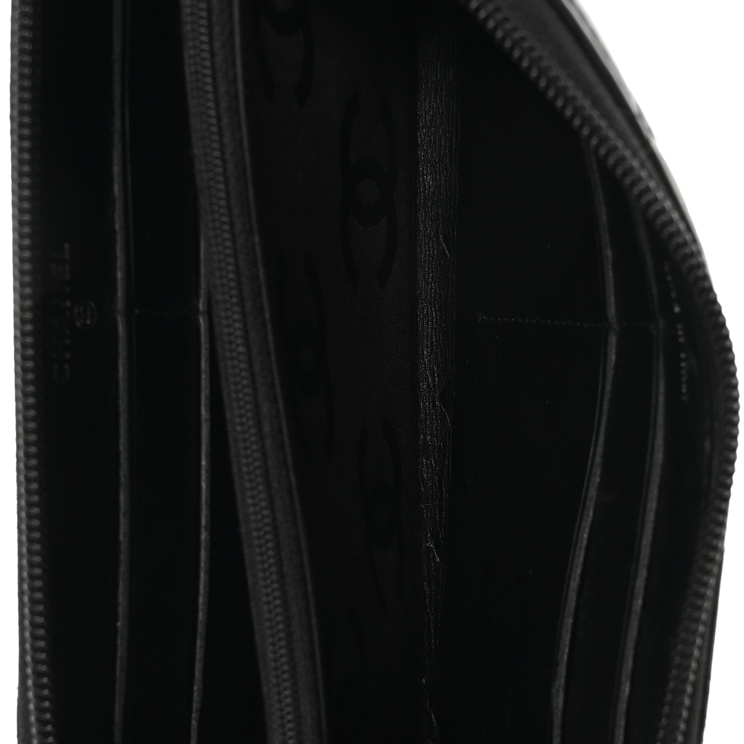 Chanel Calfskin Quilted Cambon Large Gusset Zip Around Wallet Black 5 of 9