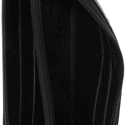 Chanel Calfskin Quilted Cambon Large Gusset Zip Around Wallet Black 5 of 9