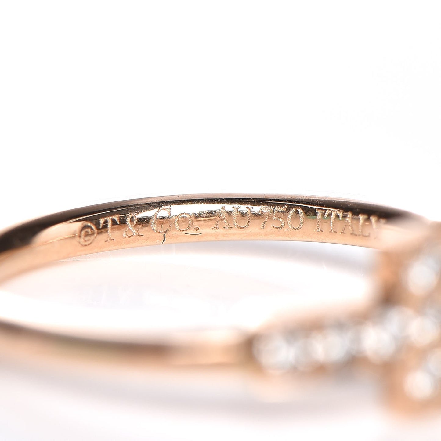 18K Rose Gold Diamond T Wire Ring 48 4.5