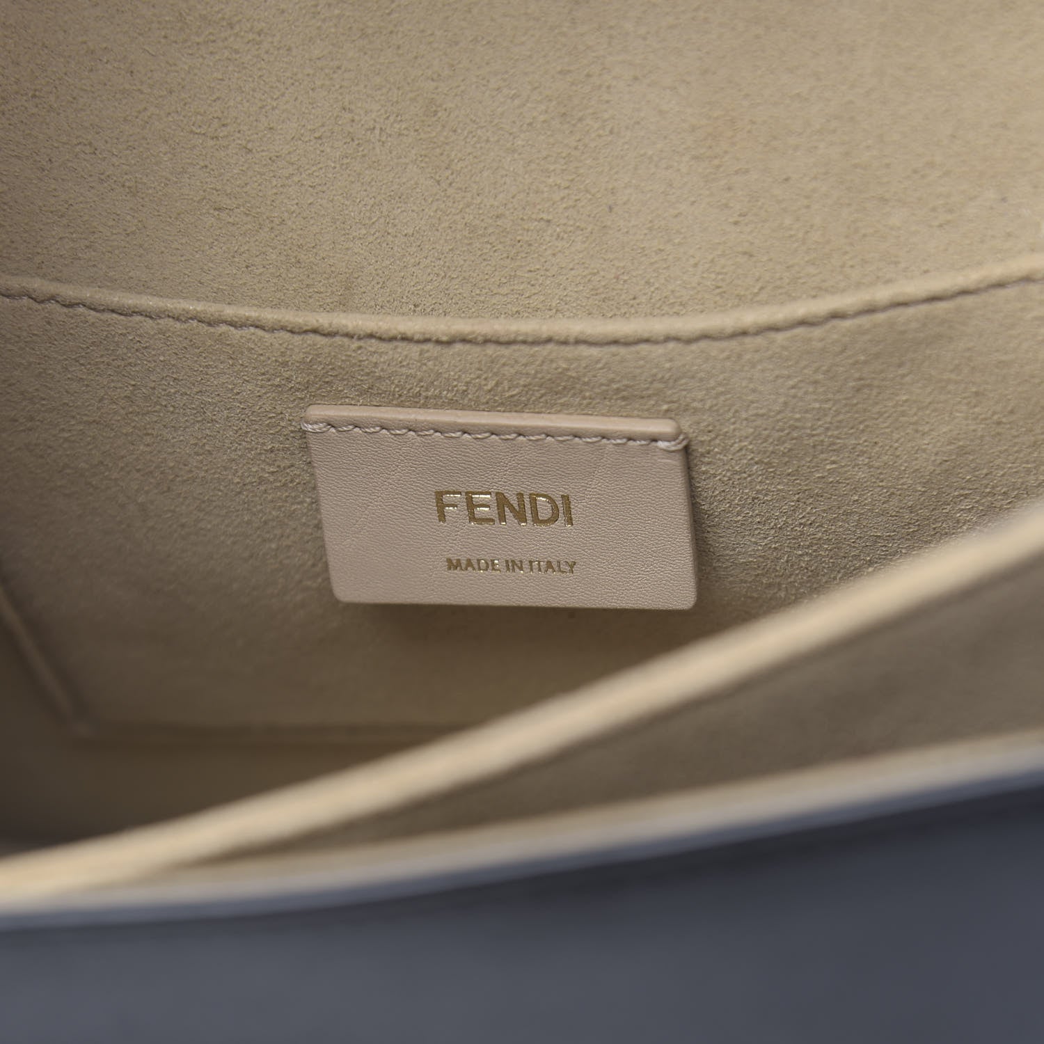 Fendi Vitello Liberty Bi-Color FF 1974 Embossed Kan U Shoulder Bag Black Maya 6 of 12