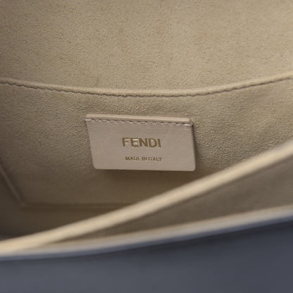 Fendi Vitello Liberty Bi-Color FF 1974 Embossed Kan U Shoulder Bag Black Maya 6 of 12