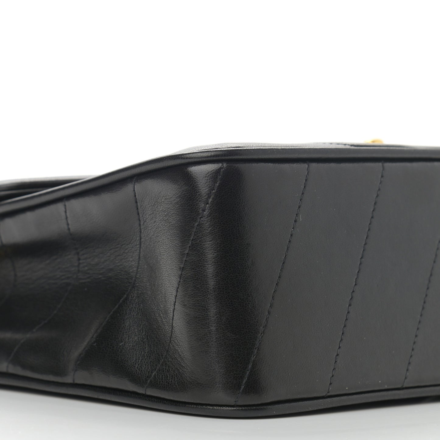 Lambskin Chevron Medium Flap Bag Black