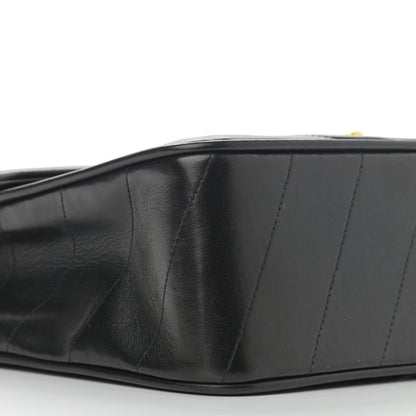 Chanel Lambskin Chevron Medium Flap Bag Black 10 of 13