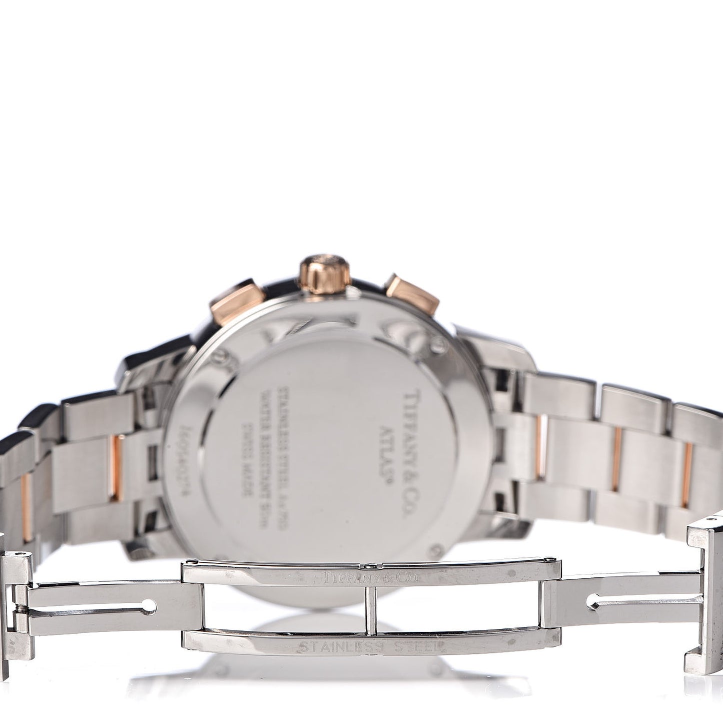 Stainless Steel 18K Rose Gold 36mm Atlas Chronograph Quartz Watch