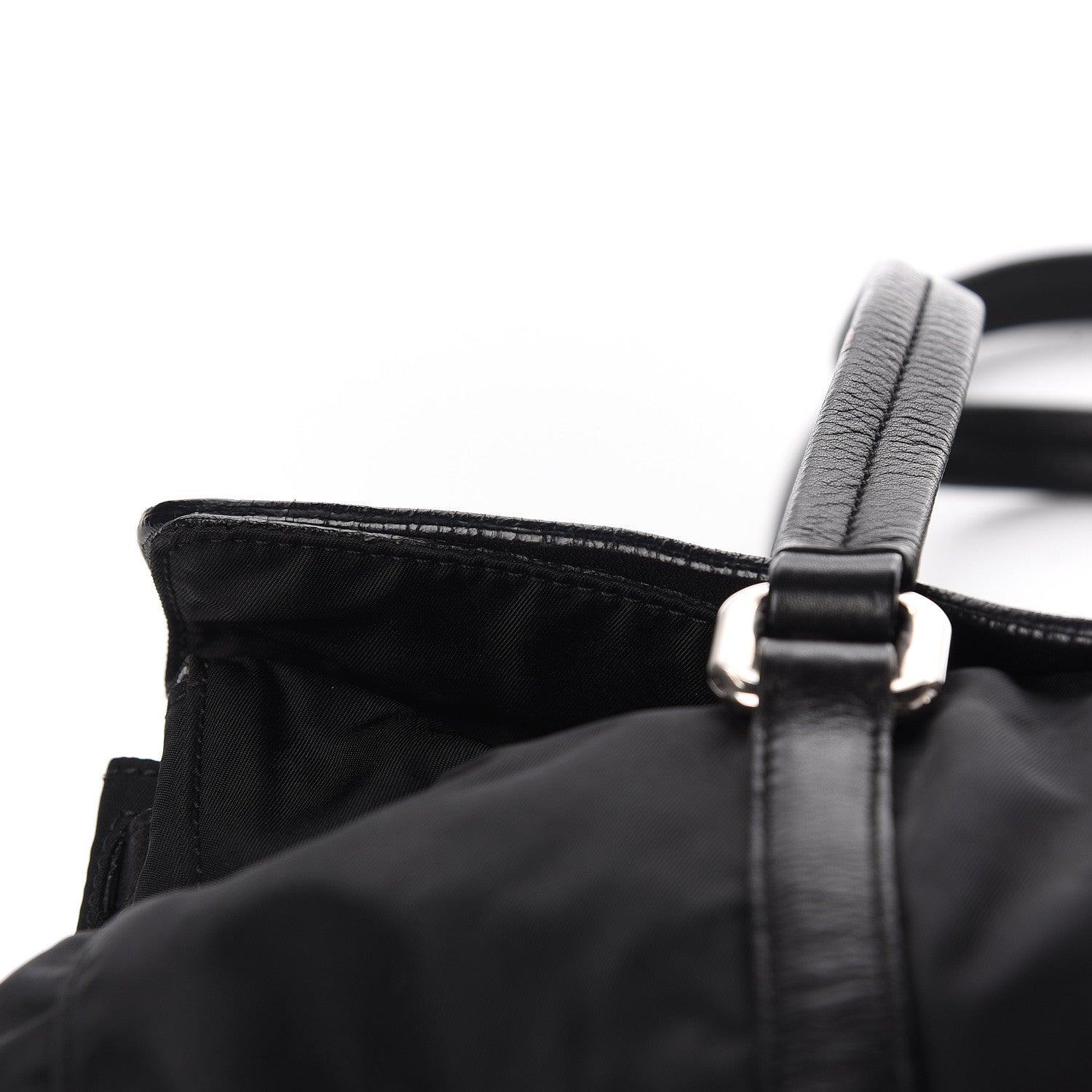 Prada Soft Calfskin Tessuto Nylon Shoulder Bag Black 11 of 13