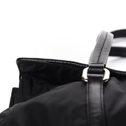 Prada Soft Calfskin Tessuto Nylon Shoulder Bag Black 11 of 13