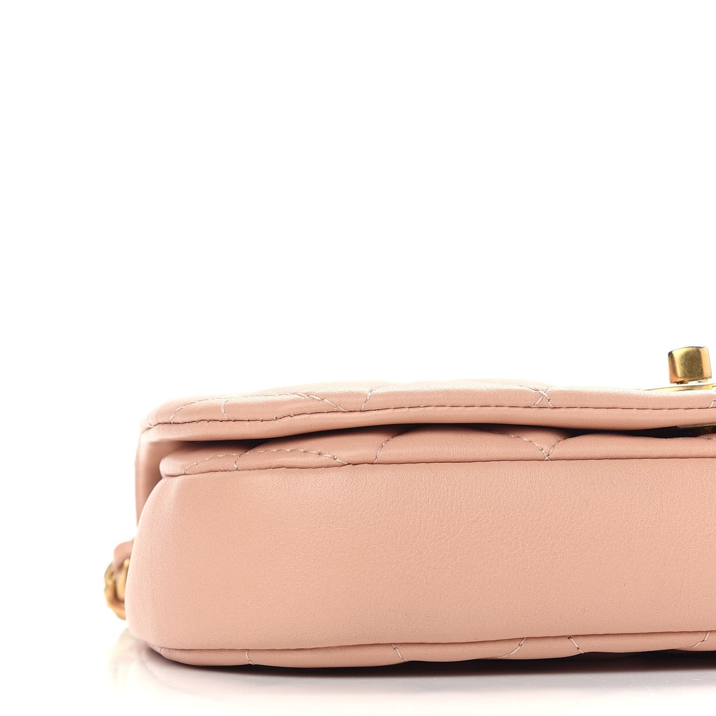 Calfskin Quilted Coco Mail Clutch With Chain Light Pink