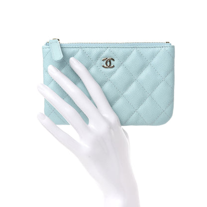 Chanel Caviar Quilted Small Cosmetic Case Light Blue 2 of 8