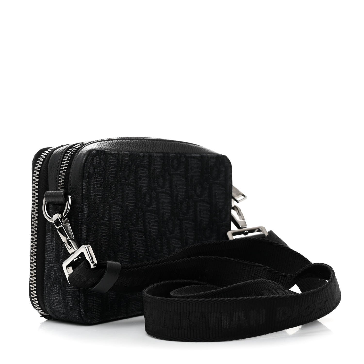 Christian Dior Oblique Zipped With Strap Pouch Black 3 of 13