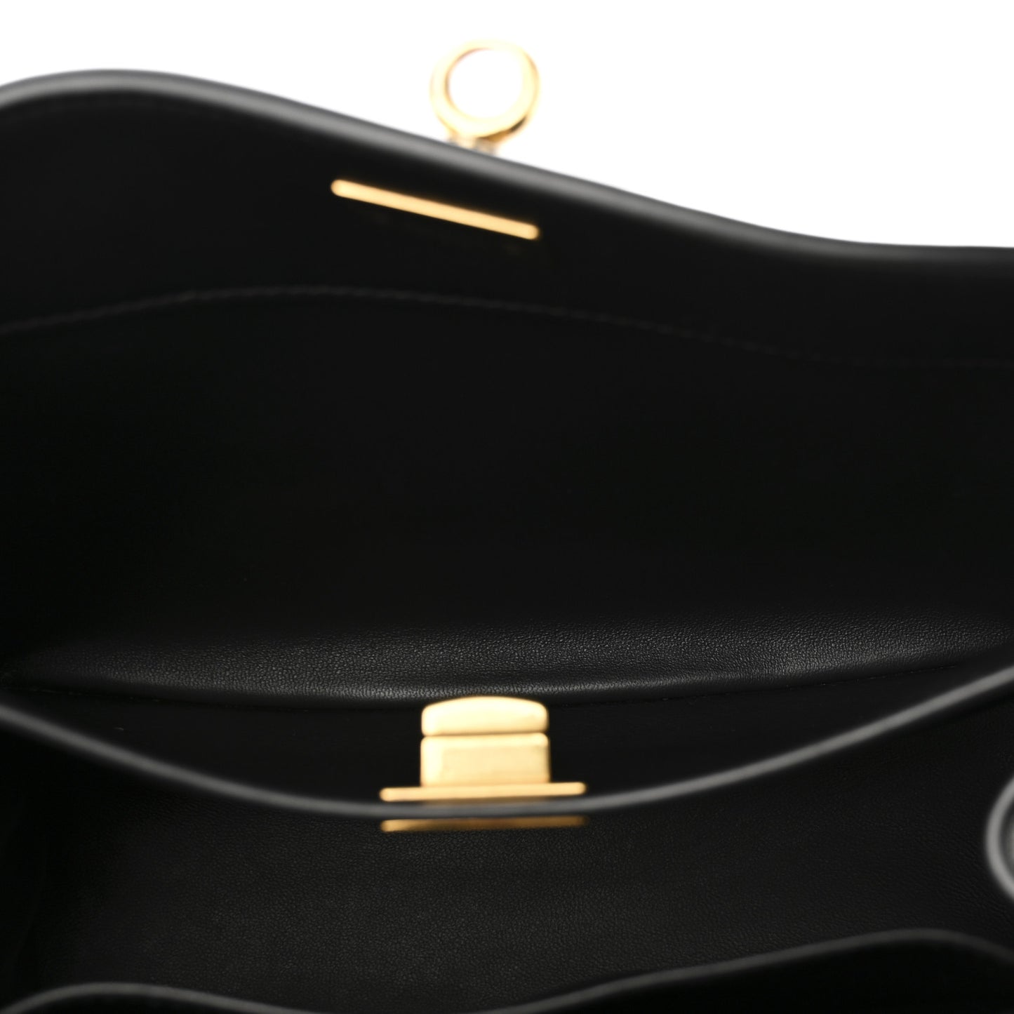 Natural Smooth Calfskin Mini Rodeo Top Handle Handbag Black