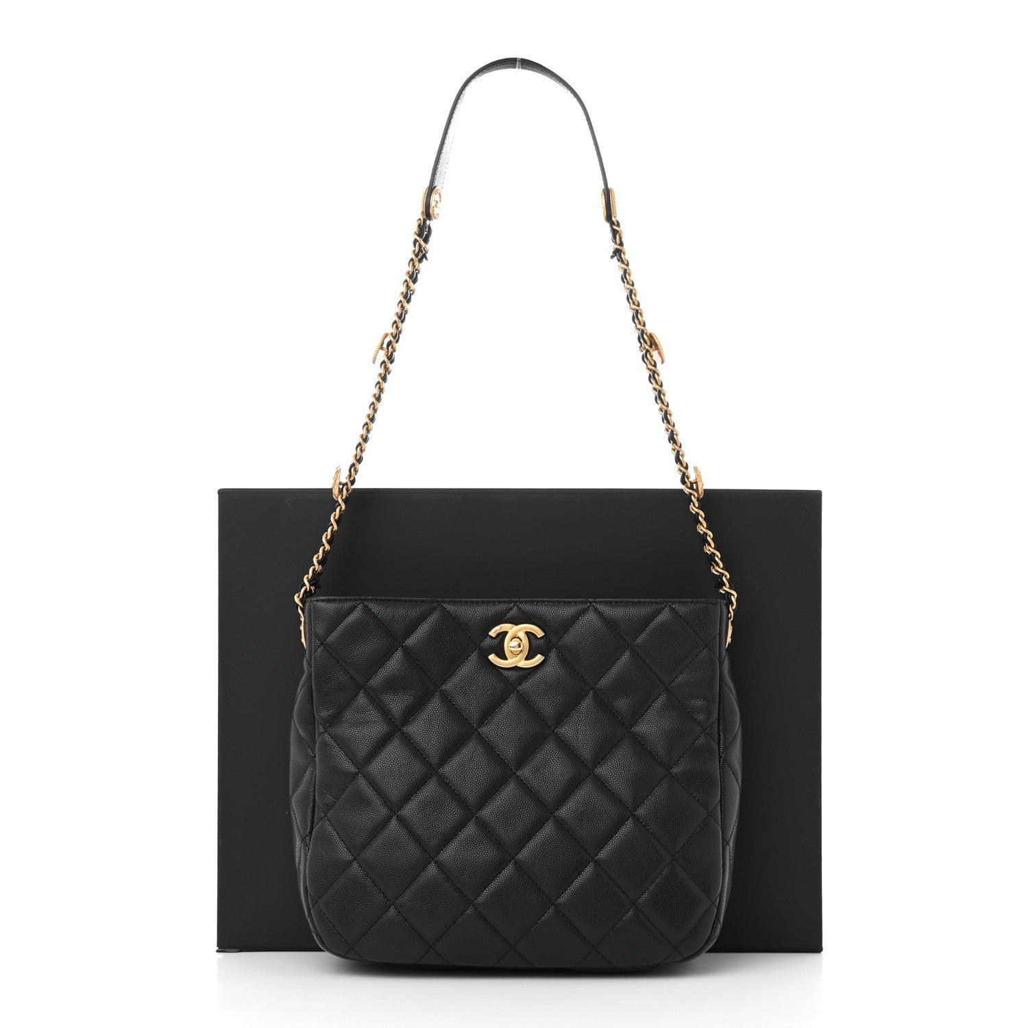 Chanel Caviar Quilted Twist Your Buttons Hobo Black 11 of 11