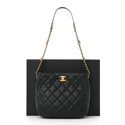 Chanel Caviar Quilted Twist Your Buttons Hobo Black 11 of 11