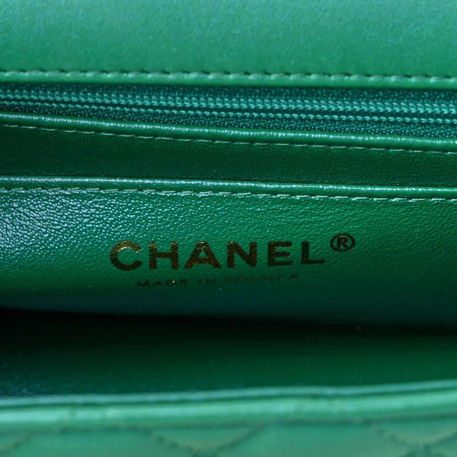 Chanel Iridescent Lambskin Quilted Mini Top Handle Rectangular Flap Green 6 of 11