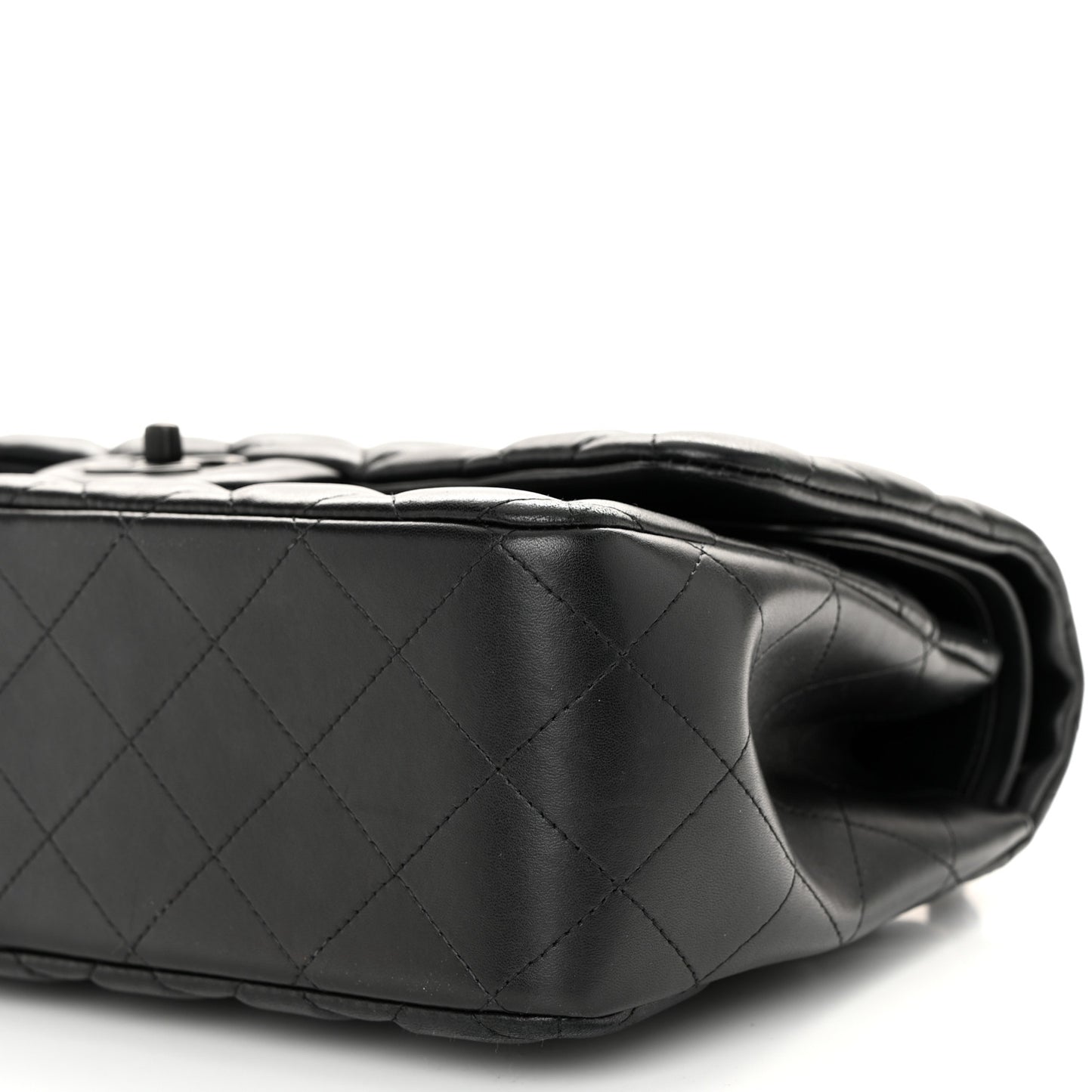 Lambskin Quilted Jumbo Double Flap So Black