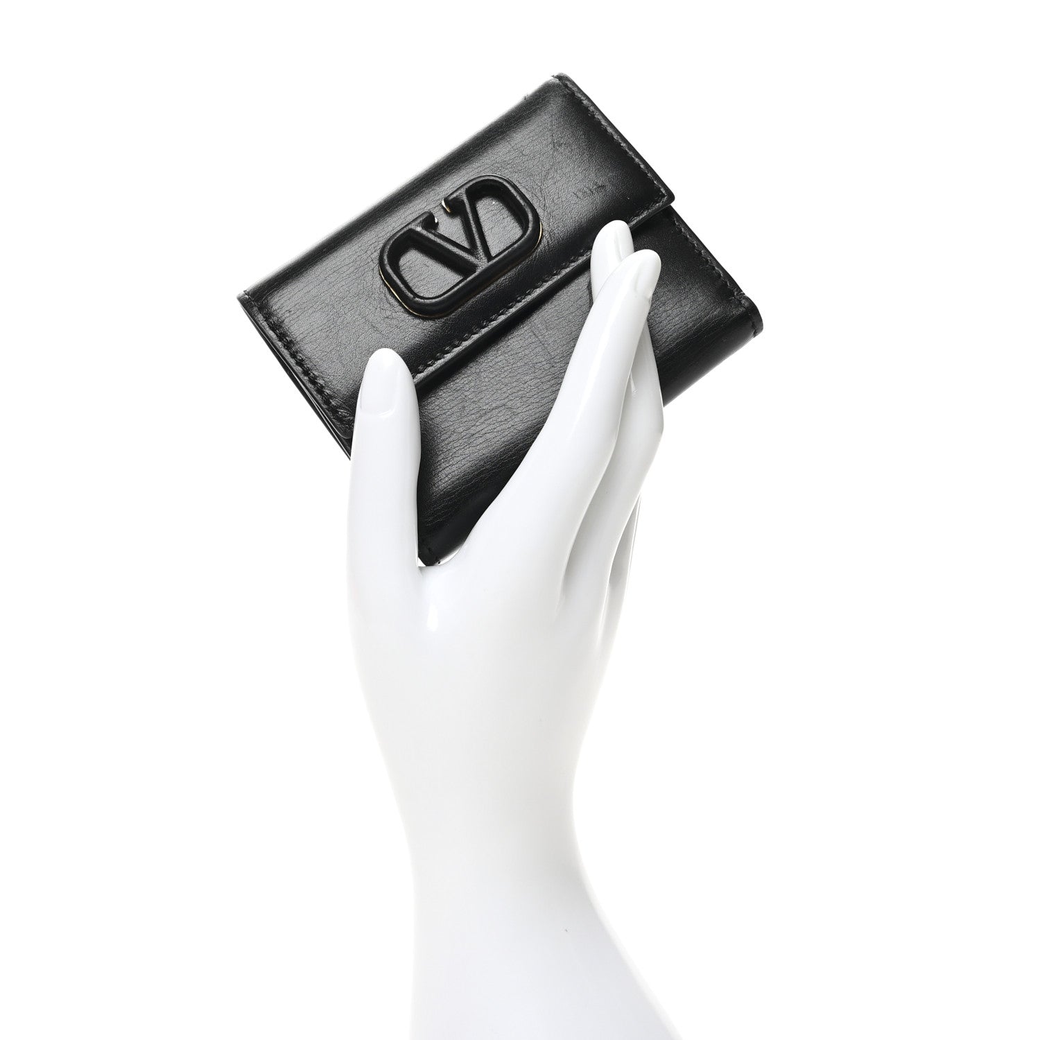 Valentino Garavani Calfskin VLogo Compact Wallet Black 2 of 10