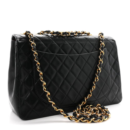 Chanel Lambskin Quilted XL Jumbo Single Flap Black 3 of 11